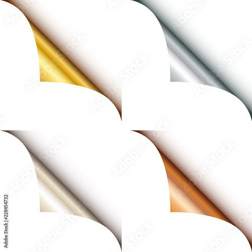 4 Metallic Corners Angled Right Up