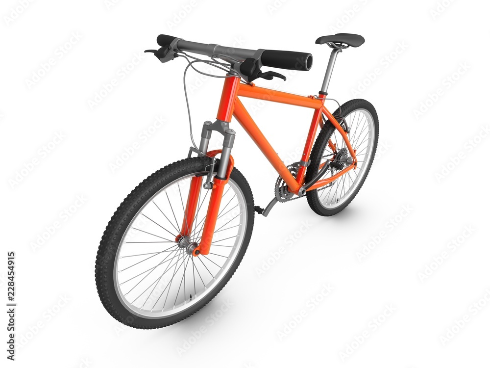 3D Rendering red bicycle isolated on white background 3D Rendering red bicycle isolated on white background