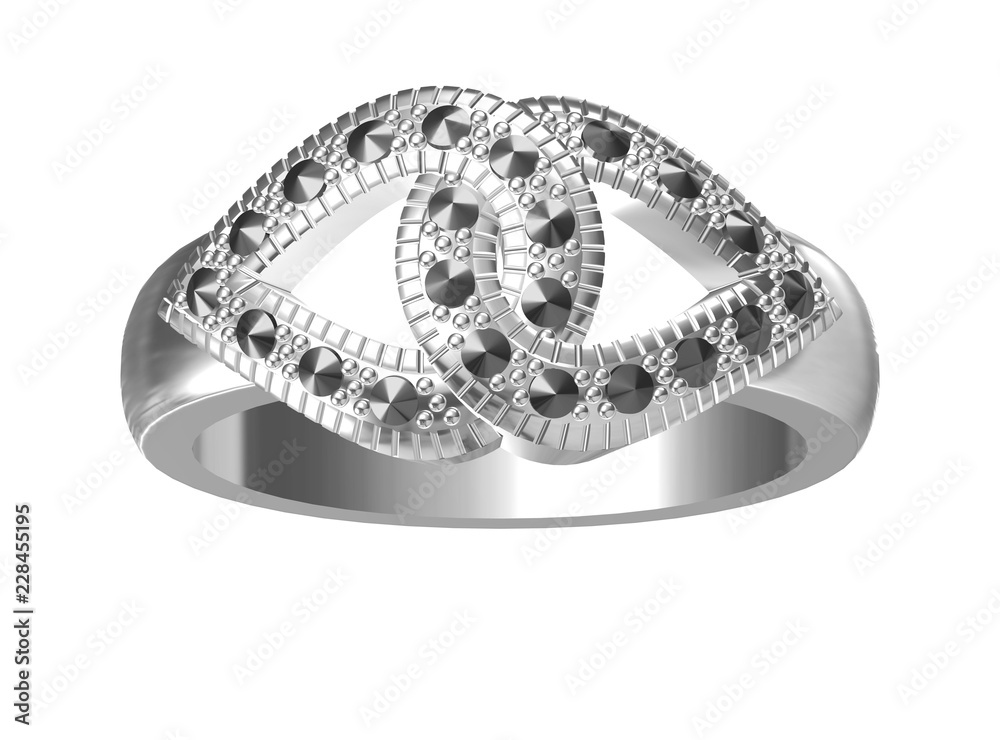 beautiful ring isolated on white , 3D illustration. beautiful ring isolated on white , 3D illustration.