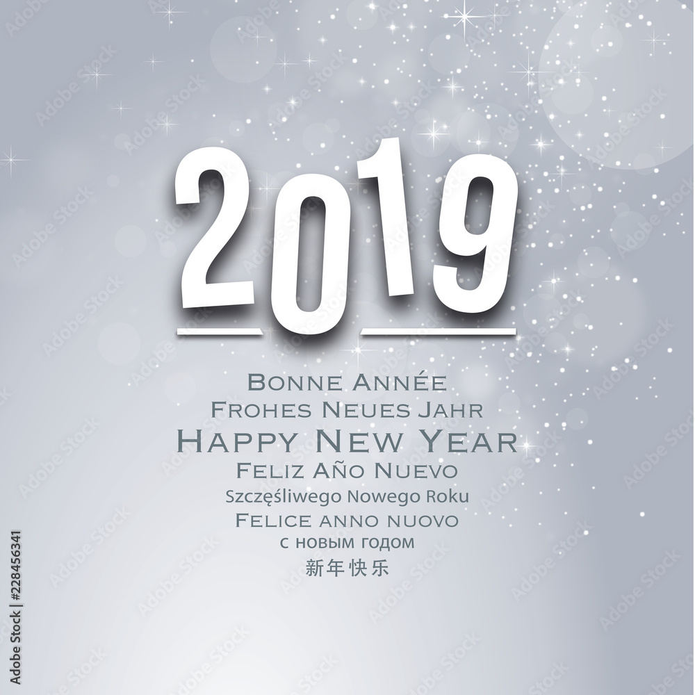Carte de voeux - Multilangues - Happy New Year 2019 Carte de voeux - Multilangues - Happy New Year 2019