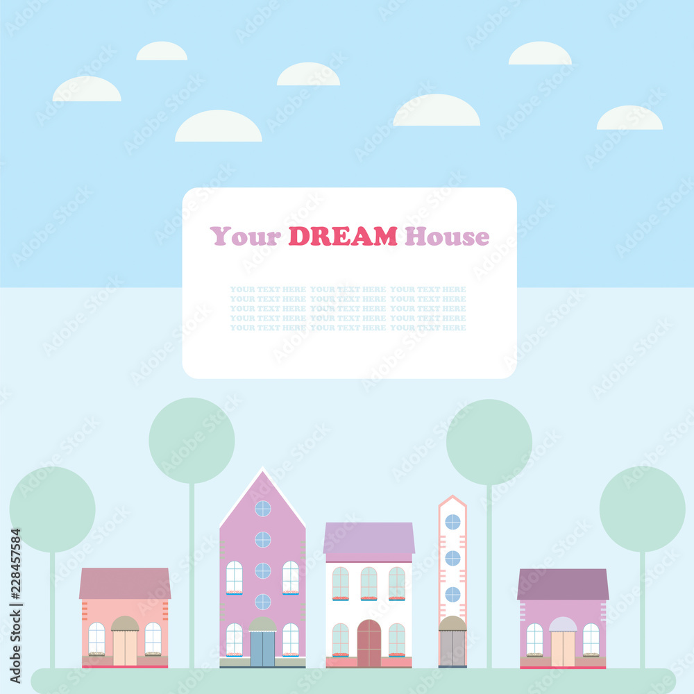 House set. Colorful home collection. City infographics. Vector illustration