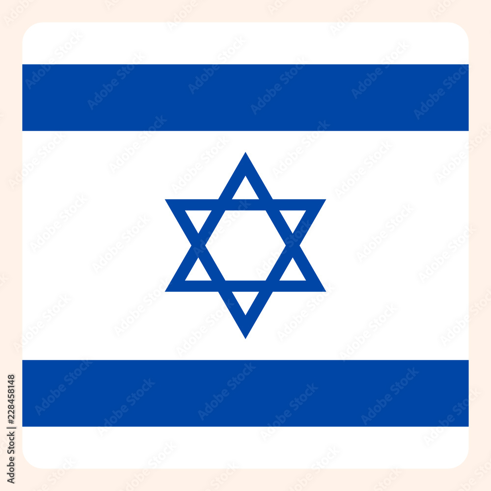 Israel square flag button, social media communication sign, business icon. Israel square flag button, social media communication sign, business icon.