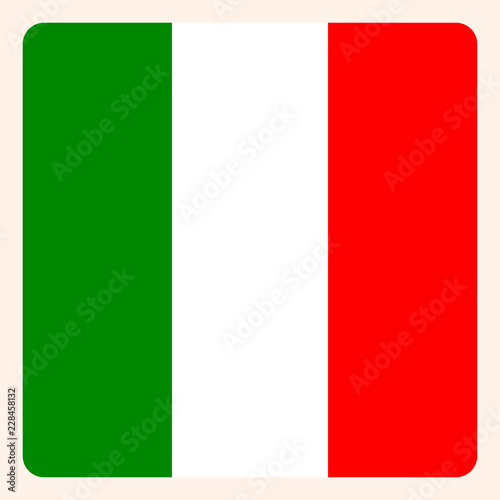 Italy square flag button, social media communication sign, business icon.