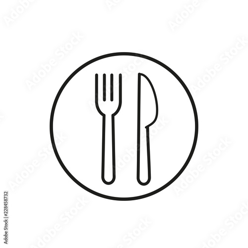 Fork and knife logo, icon vector