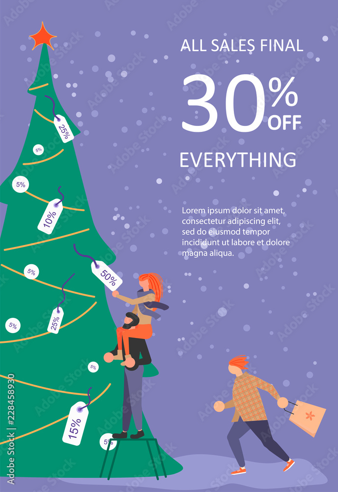 Vertical Banner for Christmas sale. Vertical Banner for Christmas sale.