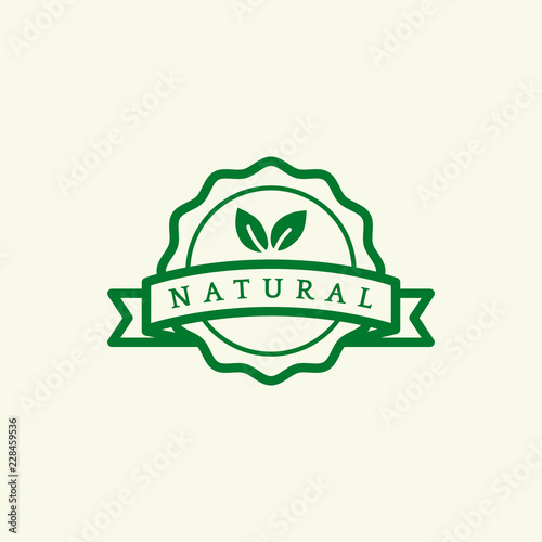 Natural product emblem badge illustration