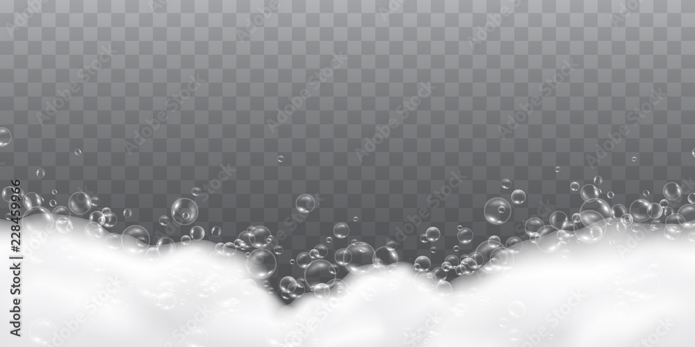 Vecteur Stock Foam effect isolated on transparent background. Soap, gel