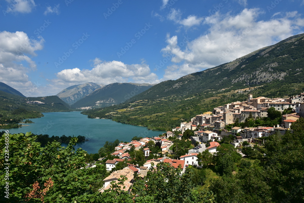 Lake of Barrea, in national park of Abruzzo region, Italy 