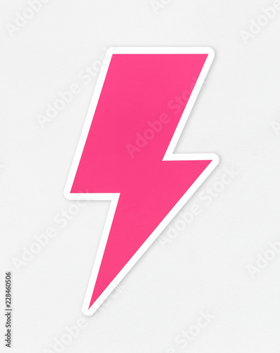 Pink bolt of lightning icon