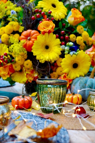 Herbst Dekoration - Blumens...