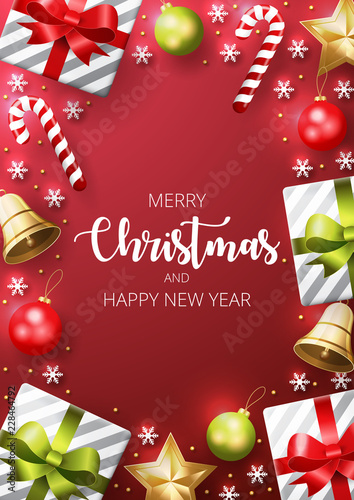 Merry Christmas background with christmas element. Vector illustration