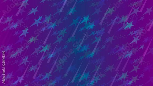 An abstract pattern of flying stars, triangular elements and circles. Fantastic design element for wallpaper, tiles, packaging, textiles, covers.