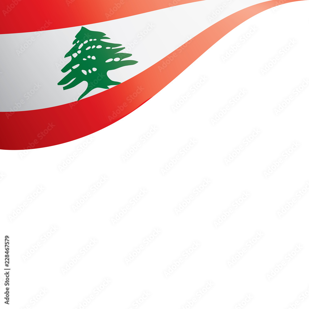 Lebanese flag, vector illustration on a white background Lebanese flag, vector illustration on a white background