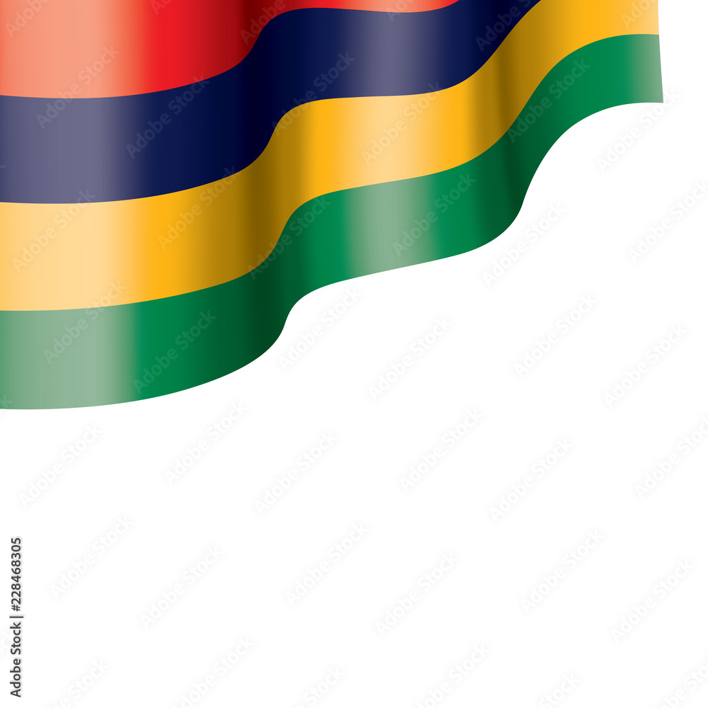 Fototapeta premium Mauritius flag, vector illustration on a white background