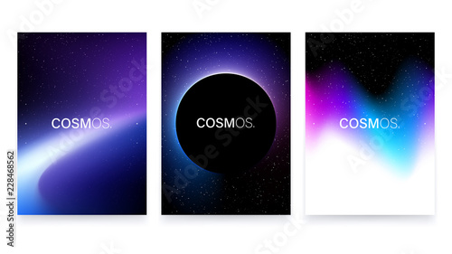 Abstract Vivid Colorful A4 Posters Set. Trendy Fluid Gradient