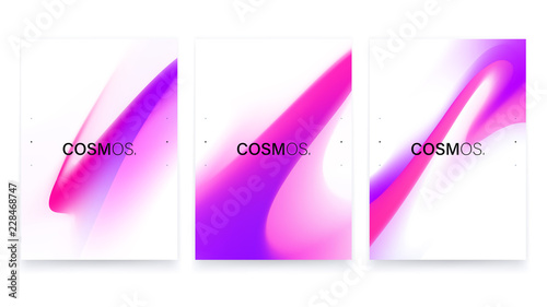 Abstract Vivid Colorful A4 Posters Set. Trendy Fluid Gradient