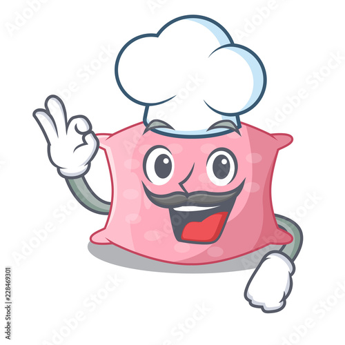 Chef cartoon cute pillow decorated in sofa
