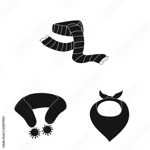 Vector illustration of scarf and shawl sign. Collection of scarf and accessory stock symbol for web.