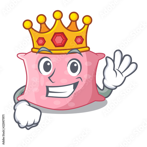 King cute pillow comfortable isolated on mascot
