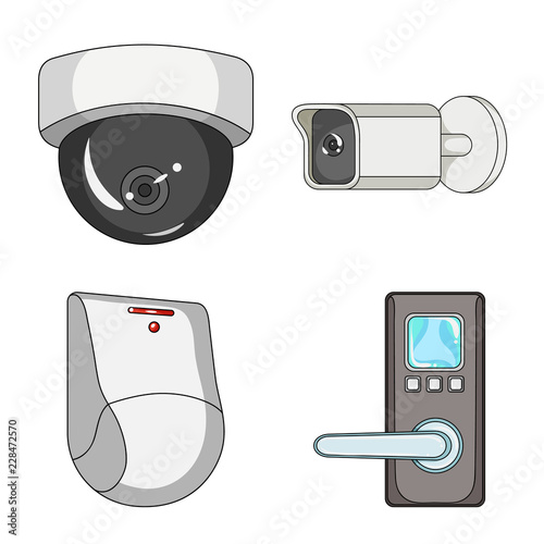 Vector design of cctv and camera symbol. Set of cctv and system vector icon for stock.