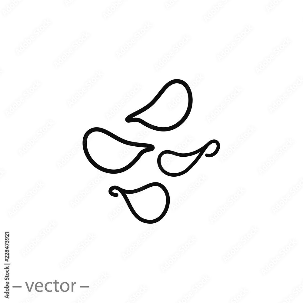 potato chips icon, linear sign isolated on white background vector