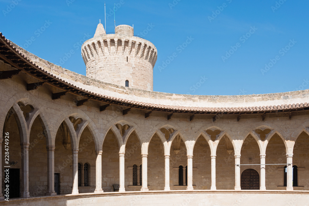 Bellver castle - medieval fofrtress in. Palma de Mallorca, Balearic Islands, Spain
