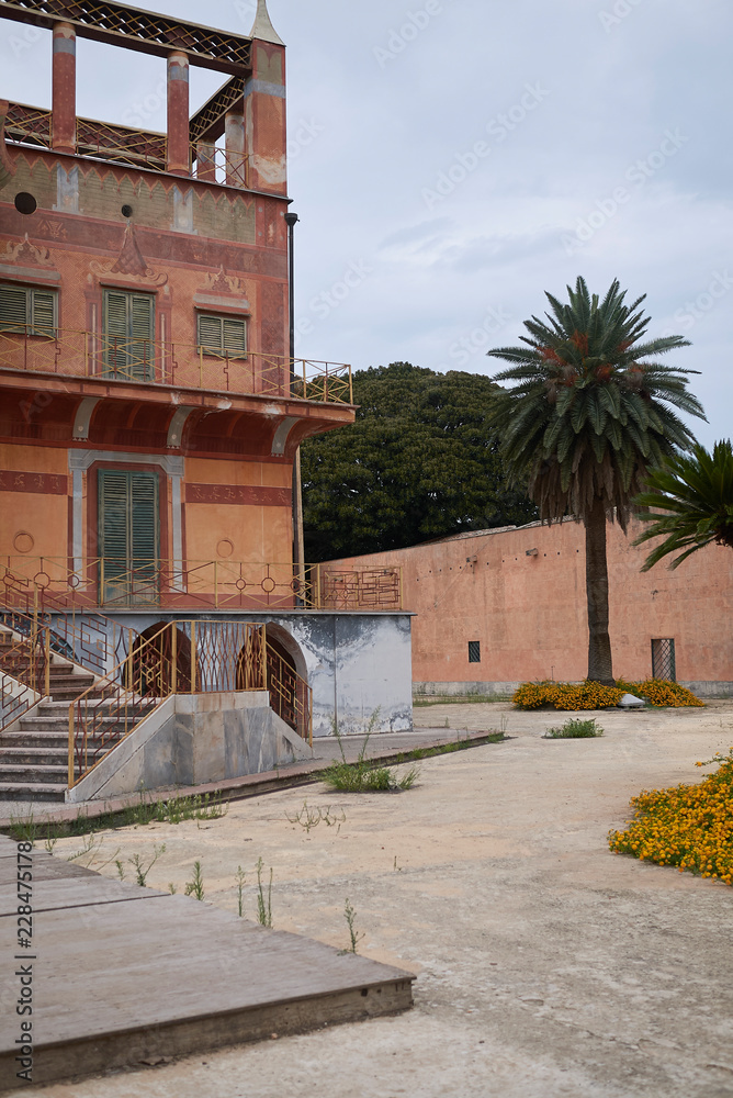 Palermo, Italy - September 10, 2018 : View of Palazzina Cinese