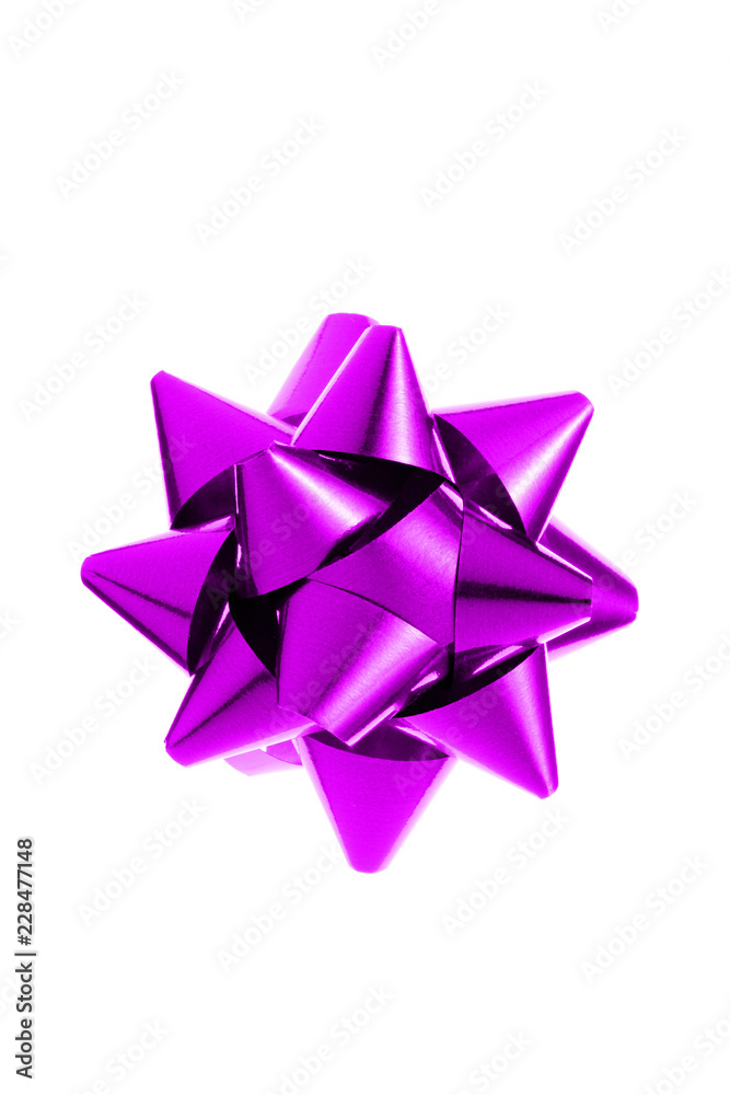 violet package bow isolated on white background with clipping path included violet package bow isolated on white background with clipping path included