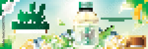 Bottled green tea banner ads