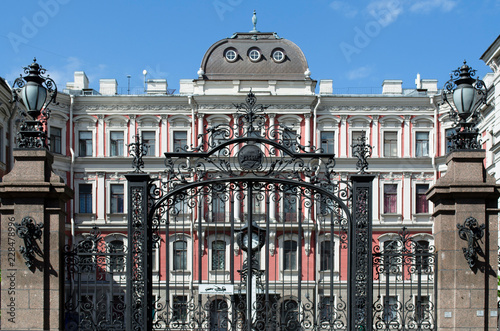 Saint-Petersburg. Cast iron gates on Mokhovaya street photo