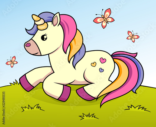 Cute cartoon unicorn