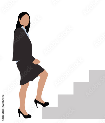 Businesswoman Climbing Staircase