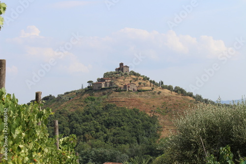 View of a little town on the Tuscan hills, in Media del Serchio Valley (Tuscany, Italy) photo