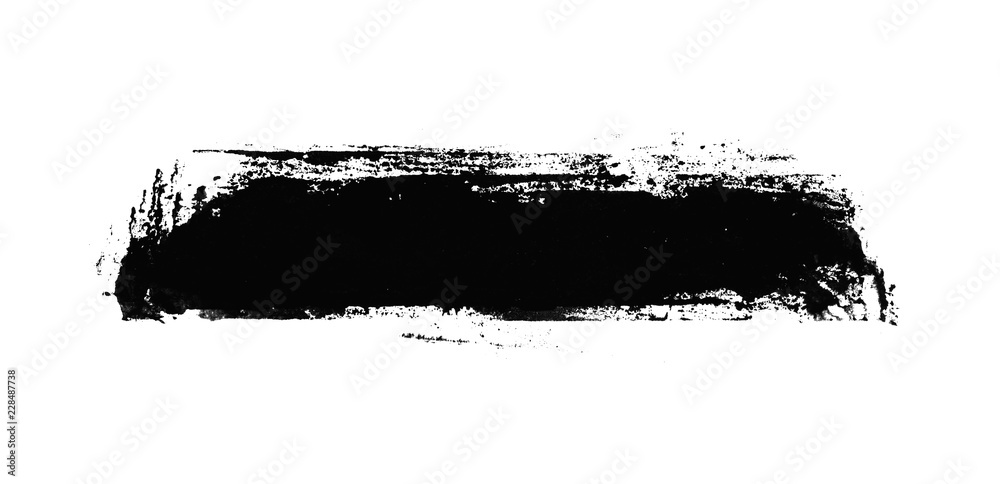 Gemalter schmutziger Streifen mit schwarzer Farbe - obrazy, fototapety, plakaty 