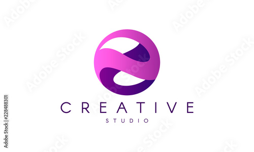 Logo in Sphere Shape. Sphere vector design. Emblem for Media, Fashion, Cosmetics