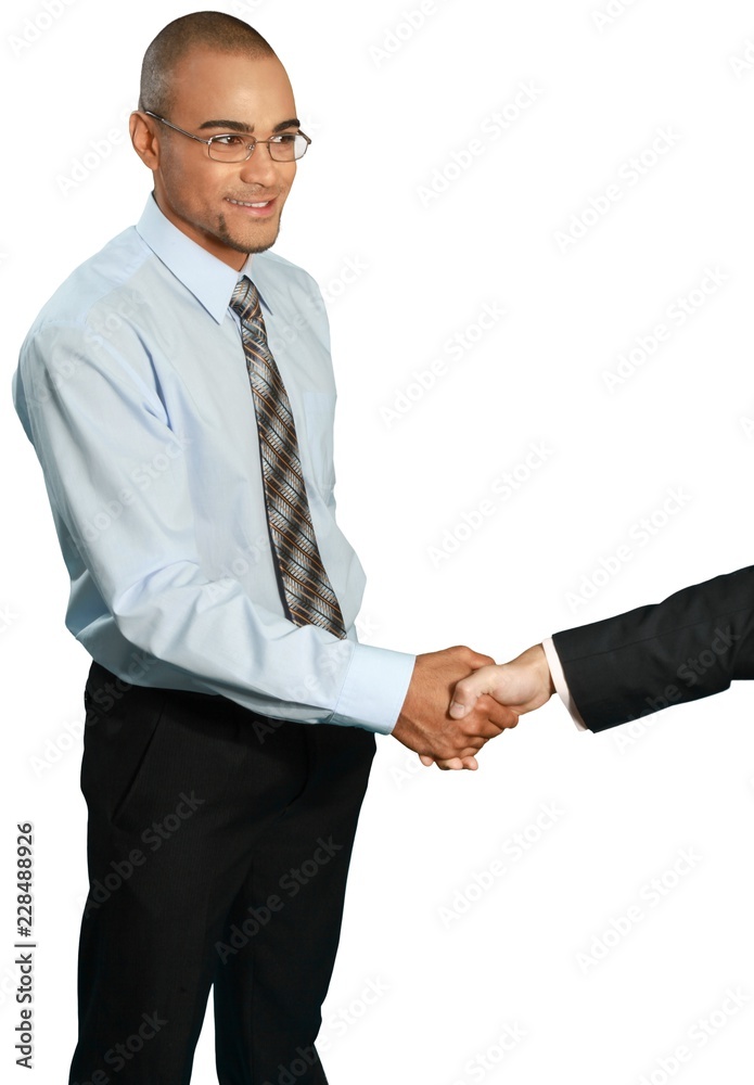 Handshake of business people isolated on white Handshake of business people isolated on white