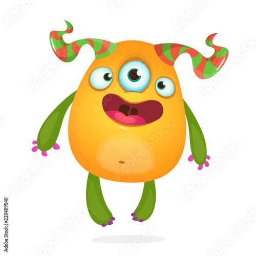 Vector cute cartoon alien. Halloween monster character