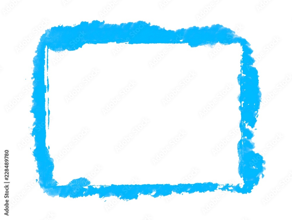 Obraz premium Breiter Pinsel Rahmen mit blauer Farbe