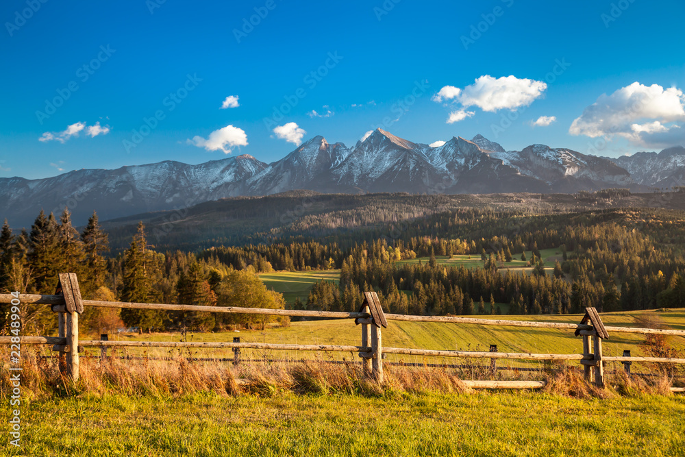 Tatra Mountains close up from Poland Slovakia border side
