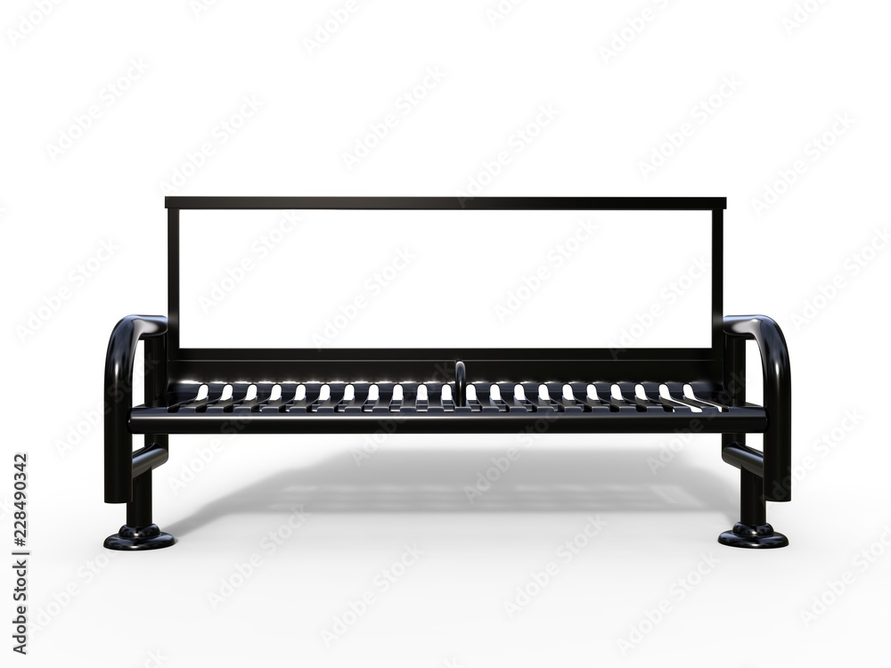 Blank bench billboard display for advertising. 3d render illustration. Blank bench billboard display for advertising. 3d render illustration.