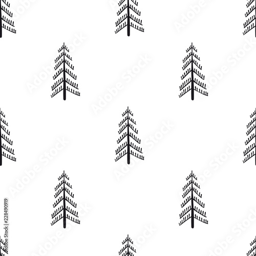 Winter holidays seamless background with Christmas tree