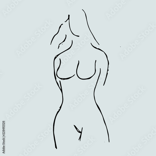 Perfect woman. Outline of young girl. Female figure.