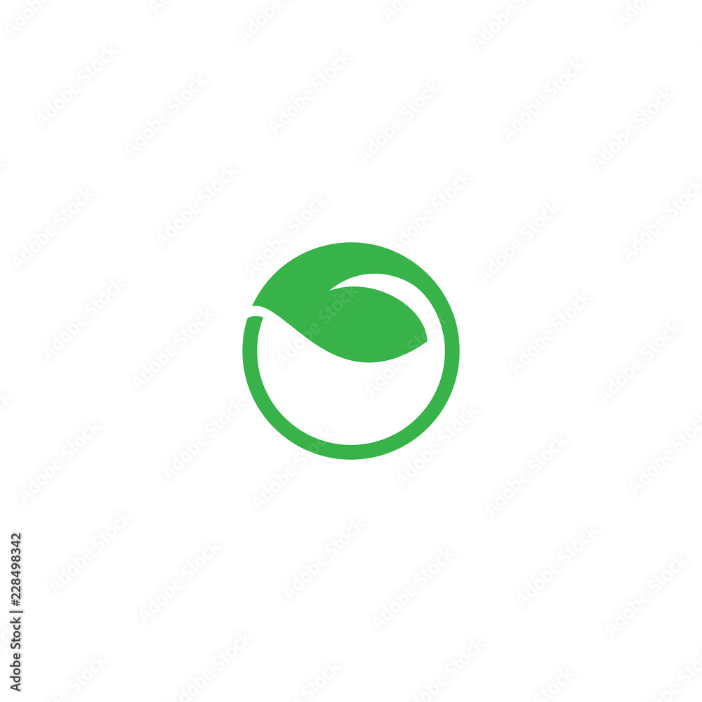 Green leaf logo or icon vector design template Green leaf logo or icon vector design template