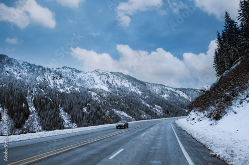 winter snow mountain road