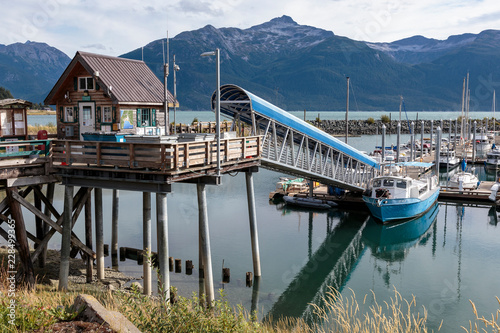 September 07 2018, Haines Alaska. Boats in Haines harbor in Alaska photo