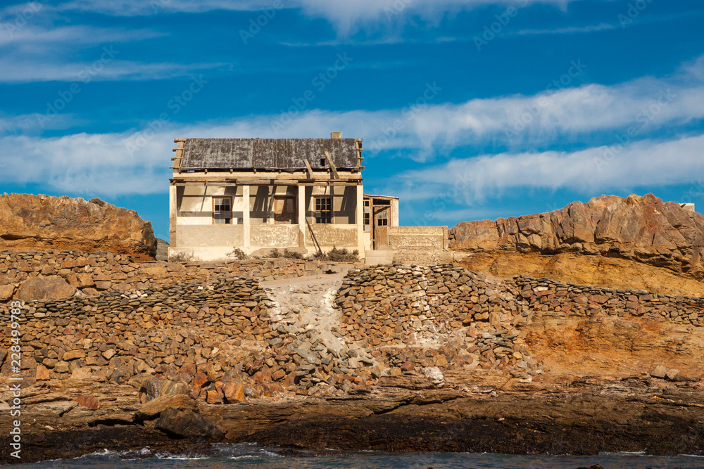 Derelict house on Halifax island Namibia