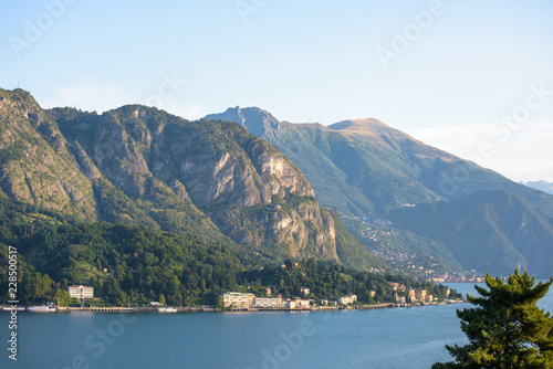 Cadenabbia and Tremezzo town from far view