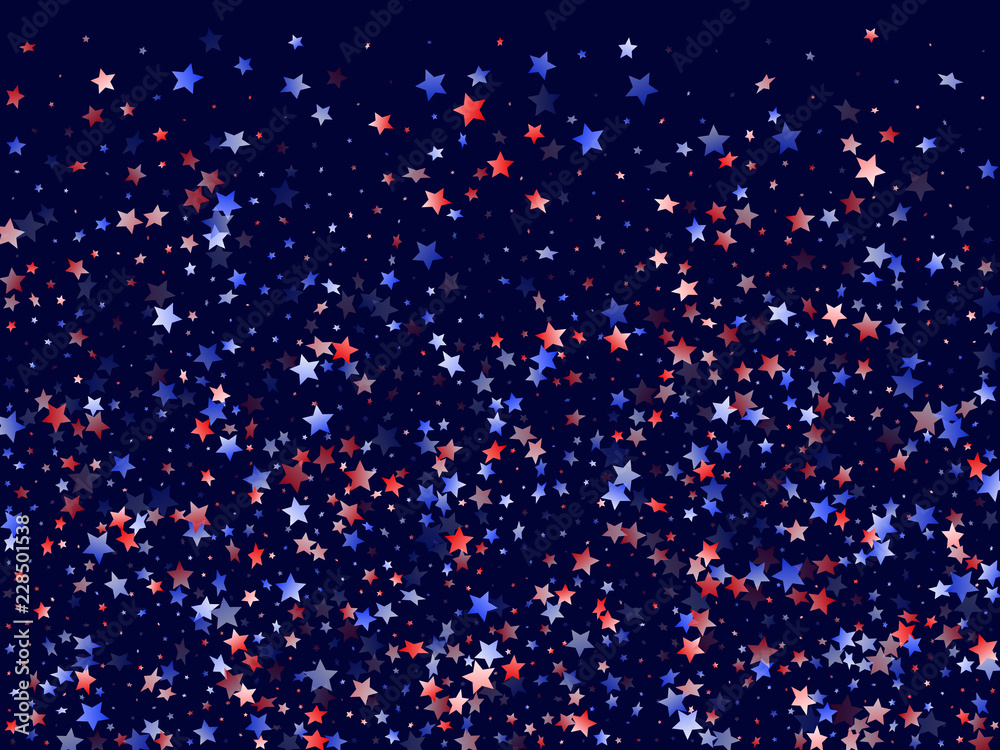 Flying red blue white star sparkles