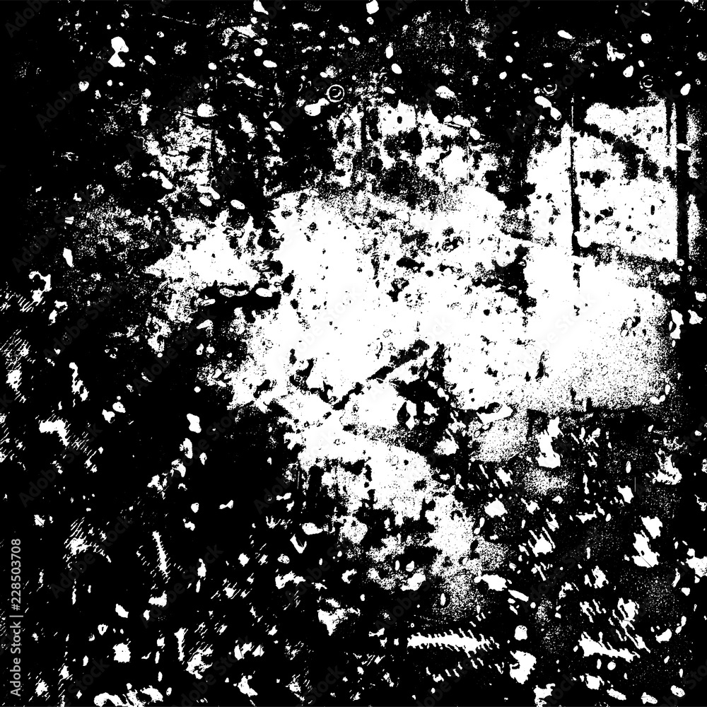 The grunge texture black and white. Vector abstract background from cracks, scratches, abrasions