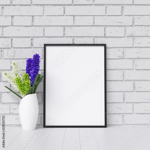 Frame Mockup Poster Mockup in White Interior with Beautiful Decoration © JP_3D